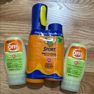 Banana Boat Sport Sunscreen Spray and OFF! Botanicals Repellent Set